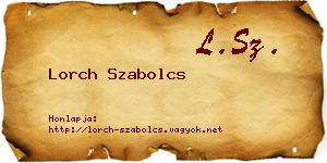 Lorch Szabolcs névjegykártya