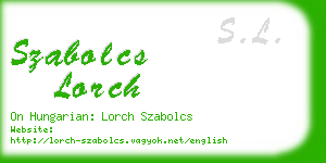 szabolcs lorch business card